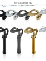 Bathroom Sink Faucet Waterfall Spout, Brass Mixer Basin Taps, Single Handle One Hole Bath Taps Painted Finishes Tall Body Modern Style