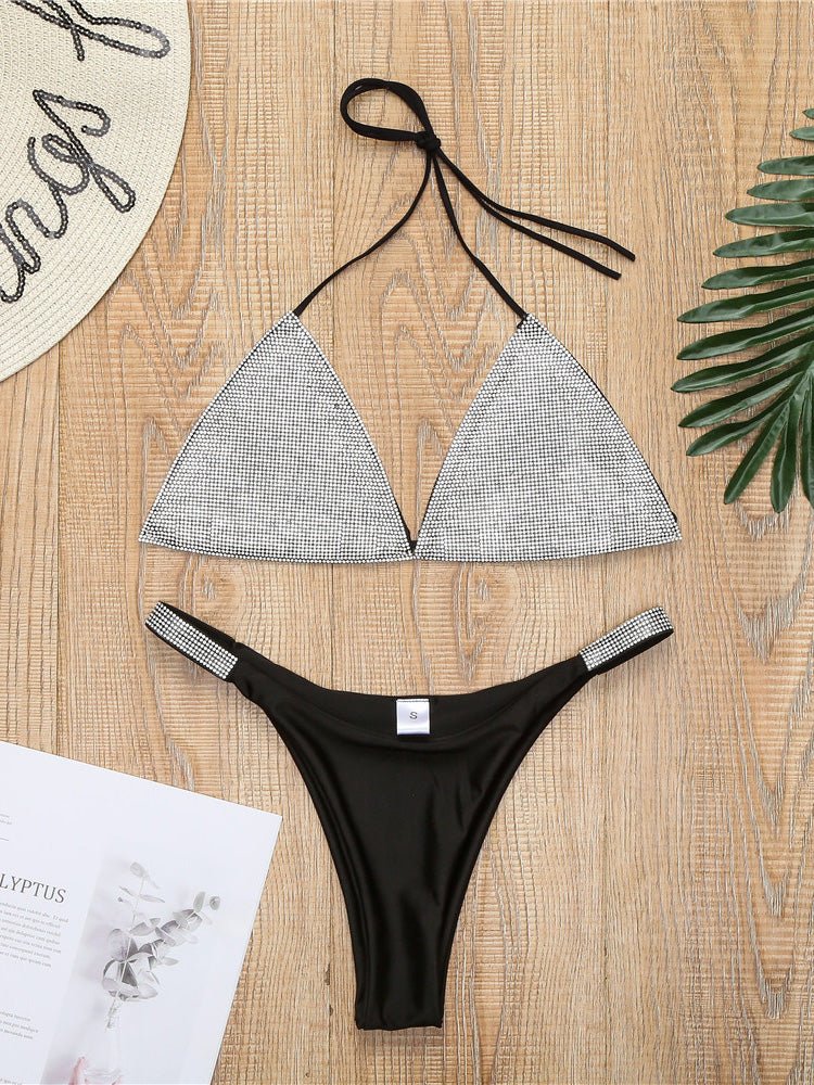 Bikinis Fashionable Diamond Triangle Two Piece Bikini for Women