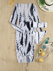 Bikinis Tie-Dye Print Swimsuit Three-Piece Bikini for Women
