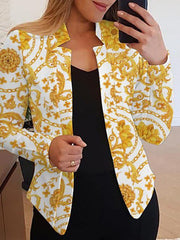 Blazers Casual Printed Long Sleeve Small Blazers for Women