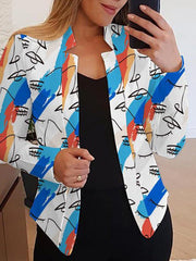 Blazers Casual Printed Long Sleeve Small Blazers for Women