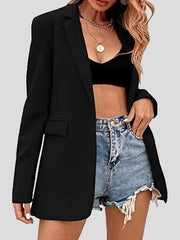 Blazers Casual Solid Lapel Slim Fit Blazer for Women