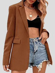 Blazers Casual Solid Lapel Slim Fit Blazer for Women
