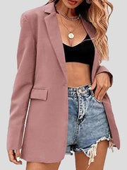 Blazers Casual Solid Lapel Slim Fit Blazer for Women