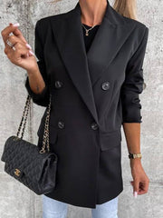Blazers Double Breasted Lapel Long Sleeve Blazers for Women