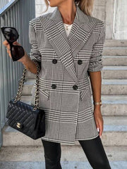 Blazers Double Breasted Lapel Long Sleeve Blazers for Women