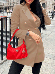 Blazers Double Breasted Long Sleeve Slim Fit Blazer for Women