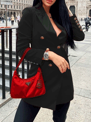 Blazers Double Breasted Long Sleeve Slim Fit Blazer for Women