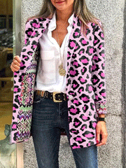 Blazers Double-Sided Printing Lapel Button Blazer for Women