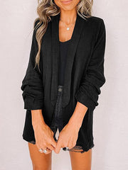 Blazers Fashion Lapel Solid Long Sleeve Casual Blazer for Women