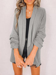 Blazers Fashion Lapel Solid Long Sleeve Casual Blazer for Women