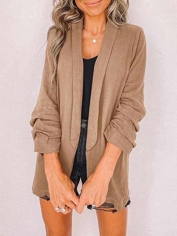 Blazers Fashion Lapel Solid Long Sleeve Casual Blazer for Women