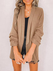 Blazers Fashion Lapel Solid Long Sleeve Casual Blazer for Women