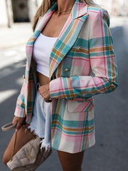 Blazers Fashion Plaid Konishi Slim Blazer for Women