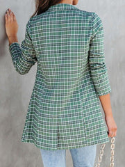 Blazers Lapel Check Print Slim Fit Blazer for Women