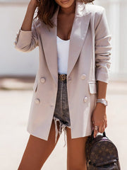 Blazers Lapel Double Breasted Long Sleeve Blazer for Women