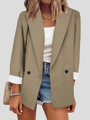 Blazers Solid Lapel Long Sleeve Blazers for Women