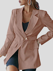 Blazers Solid Lapel Long Sleeve Blazers for Women