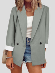 Blazers Solid Lapel Long Sleeve Blazers for Women