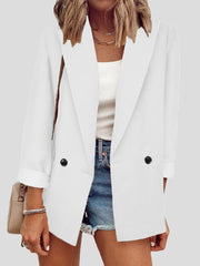 Blazers Solid Lapel Long Sleeve Blazers for Women