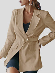 Blazers Solid Lapel Long Sleeve Blazers for Women
