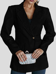Blazers Solid Lapel Long Sleeve Blazers for Women