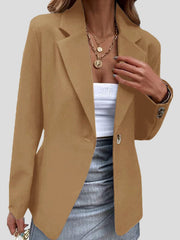 Blazers Solid Lapel One Button Blazers for Women