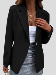 Blazers Solid Lapel One Button Blazers for Women