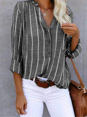 Blouses Simple And Fashionable Printed Stripes Blouses for Women
