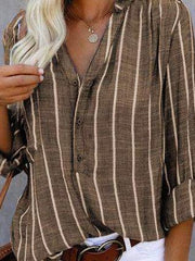 Blouses Simple And Fashionable Printed Stripes Blouses for Women