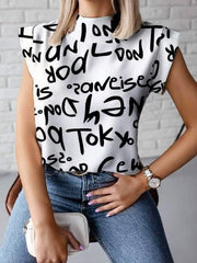 Blouses Simple Print Short Sleeve Blouse for Women