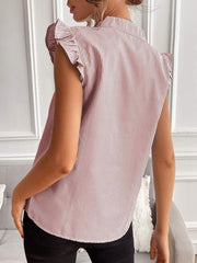 Blouses Stand Collar Striped Slim Blouse for Women