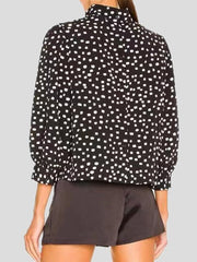 Blouses Turtleneck Polka Dot Long Sleeve Blouse for Women