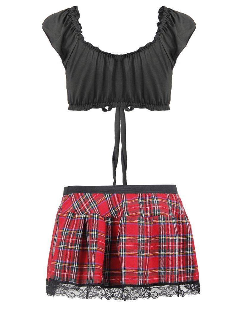 Bowknot Underwear Plaid Skirt for Women