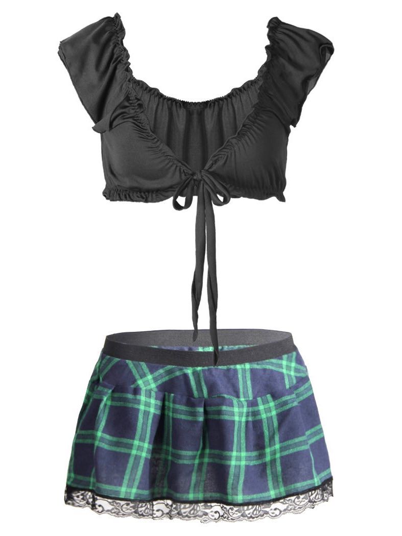 Bowknot Underwear Plaid Skirt for Women