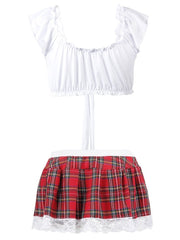 Bowknot Underwear Plaid Skirt for Women