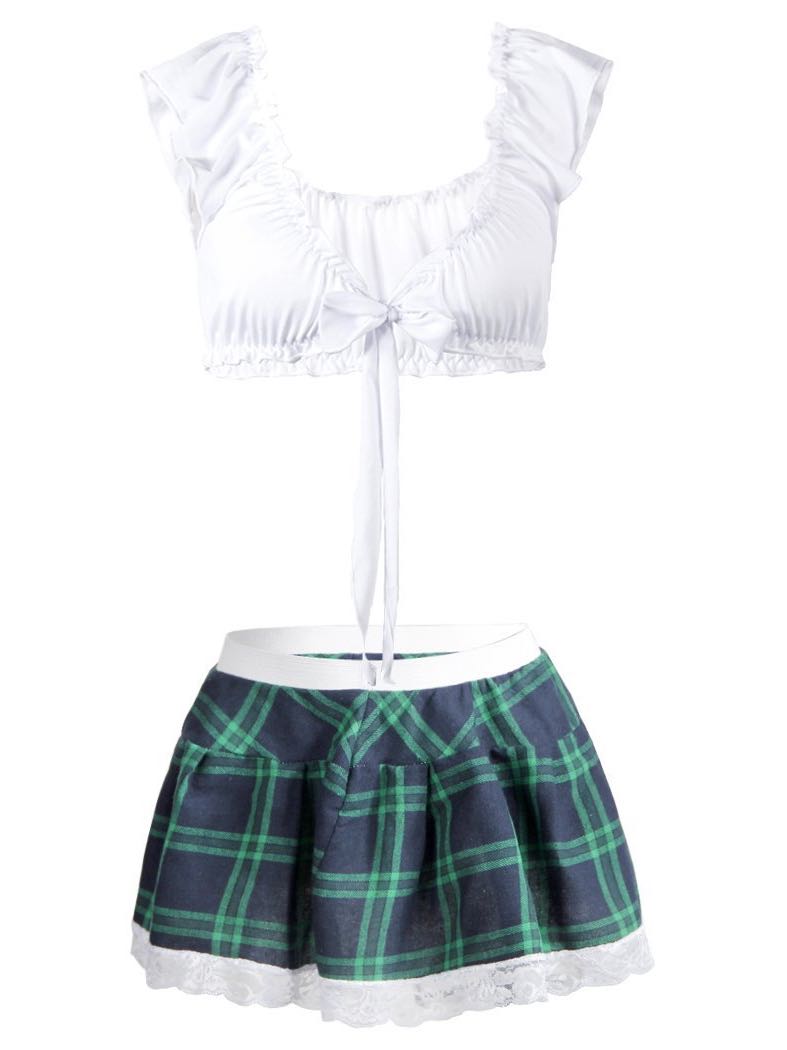 Bowknot Underwear Plaid Skirt for Women