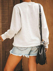 Bear Letters Print Round Neck Long Sleeve T-Shirts