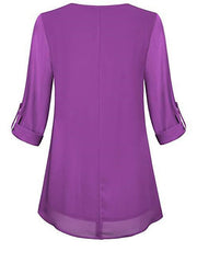 Blouse Black Pink Wine Plain Button Long Sleeve Daily Weekend Basic Streetwear Crew Neck Regular L for Women