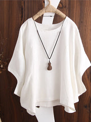 Blouse T shirt Tee Black White Yellow Plain Half Sleeve Daily Going out Streetwear Crewneck Regular Cotton L for Women