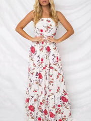 Bohemia Floral Off shoulder Waisted Maxi Dress