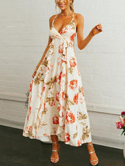 Bohemia Floral Backless Maxi Dress