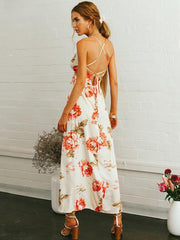 Bohemia Floral Backless Maxi Dress