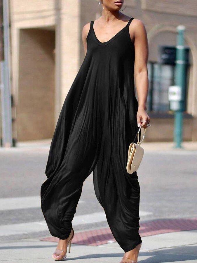 Cotton-Blend Shift Sleeveless One-Pieces