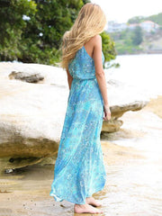 Printed Halterneck Maxi Dresses