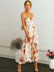 Bohemia Floral Backless Maxi Dress