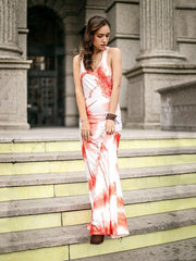 Printed Beach Sleeveless Maxi Dress