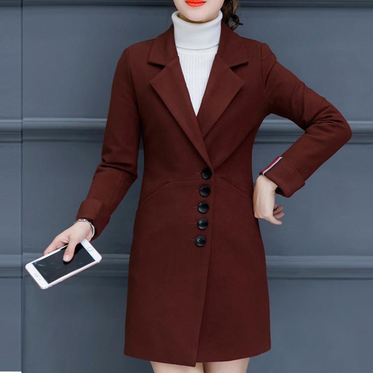 Women's Slim Woolen Coat Outerwear