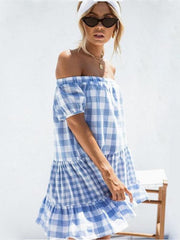 Loose Off-the-shoulder Mini Dress