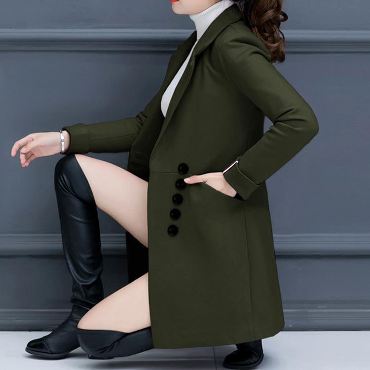 Women's Slim Woolen Coat Outerwear